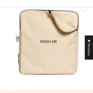 NEW Lindsay Albanese Two Sided Laundry Bag in Natural, Wash Me/Wear Me